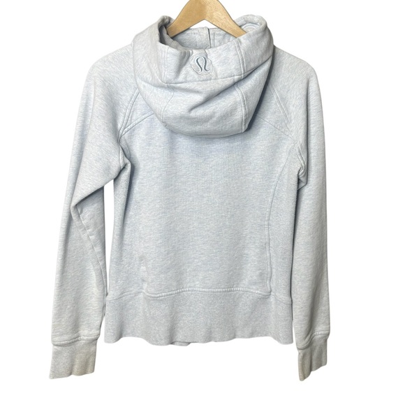 Lululemon Light Blue Heathered Full Zip Hoodie | Thumbholes | Size 6 - Picture 5 of 5